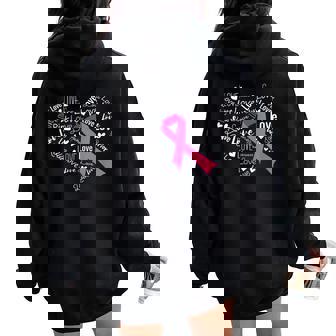 Cáncer De Mama Corazón Rosa Lazo Salud Women Oversized Hoodie Back Print - Regaloses