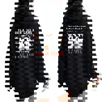 You Can't Scare Me I Clean Th Dental Hygienist Halloween Women Oversized Hoodie Back Print - Seseable