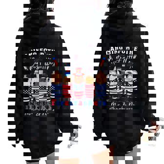 Caring For Cutest Firecrackers Mother Baby Nurse 4Th Of July Women Oversized Hoodie Back Print - Thegiftio UK