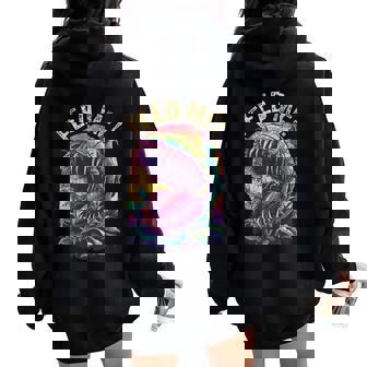 Carnivorous Plant Feed Me Venus Fly Trap Women Oversized Hoodie Back Print - Seseable