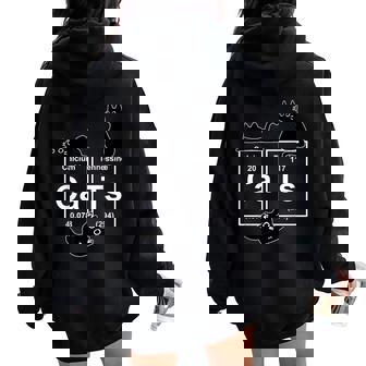 Cat Chemistry Periodic Table Cat Dad Cat Mom Women Oversized Hoodie Back Print - Thegiftio UK