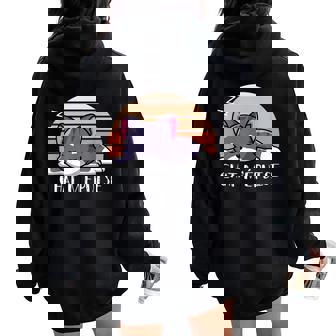 Chat M'épuise Chat Humour Homme Drôle Chaton Sweat à capuche oversize pour femme avec imprimé dans le dos - Cadeauxyz