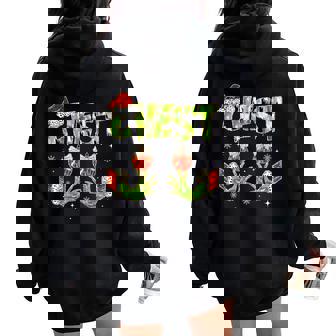 Chest Nuts Matching Chestnuts Christmas Couples Women Women Oversized Hoodie Back Print - Monsterry
