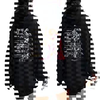 Chevalier De La Bible Chrétienne Templier Dire Seigneur Women Oversized Hoodie Back Print - Cadeauxyz