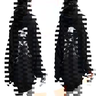 Chicken Drawing Sunglass Animal Graphic Chicken Women Oversized Hoodie Back Print | Mazezy