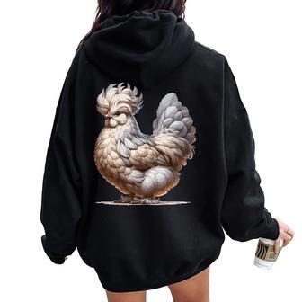 Chicken Graphic For Chicken Lover Polish Chicken Women Oversized Hoodie Back Print - Thegiftio UK
