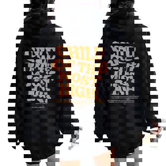 Child Of The Most High Child Of God Christian Word On Back Women Oversized Hoodie Back Print - Thegiftio UK