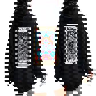 Childless Cat Lady Tarot Card Women Oversized Hoodie Back Print - Thegiftio