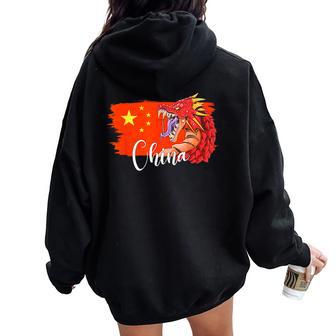 China Flag China T China For Women Women Oversized Hoodie Back Print - Thegiftio UK