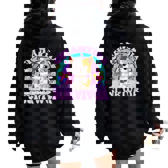 Chlamydia Survivor Cat Sarcastic Y2k Inappropriate Women Oversized Hoodie Back Print | Mazezy