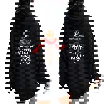Christ Is King Christian Bible Verse Christian Jesus Lovers Women Oversized Hoodie Back Print - Thegiftio UK