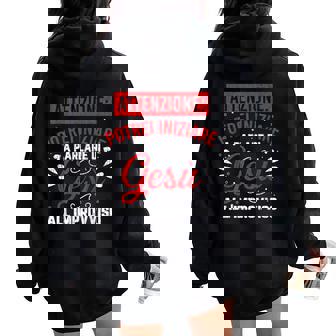 Citazione Divertente Di Gesù Pasqua Christian Lover Felpa con cappuccio oversize da donna con stampa posteriore - Novitaregali