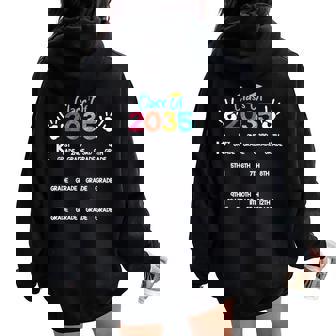 Class Of 2035 Grow With Me Handprint Kindergarten 12Th Grade Women Oversized Hoodie Back Print - Monsterry