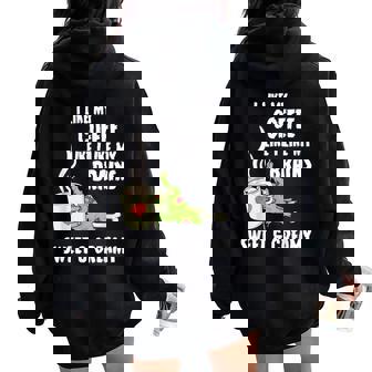 Coffee Zombie Undead Caffeine Addict Halloween Women Oversized Hoodie Back Print - Monsterry