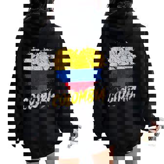 Colombia Heart Flag Women Oversized Hoodie Back Print | Mazezy