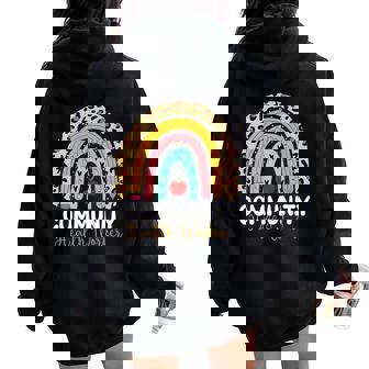 Community Health Worker Leopard Rainbow Healthcare Doctor Women Oversized Hoodie Back Print - Monsterry
