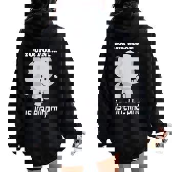 Con Diseño De Elefante Con Texto En Inglés Your Point Is Irrelephant Cuello Women Oversized Hoodie Back Print - Regaloses