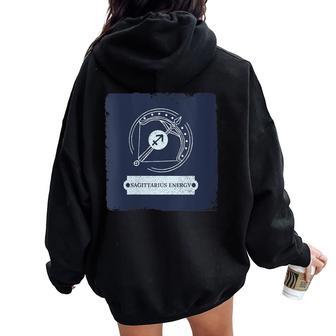 Cosmic Astrology Sagittarius Energy Horoscope Women Oversized Hoodie Back Print - Monsterry