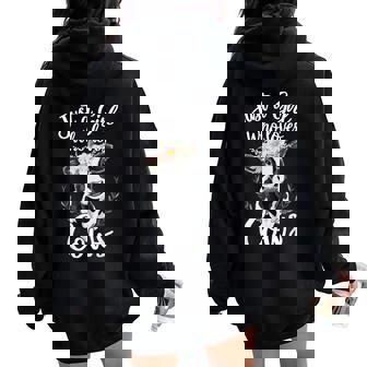 Cow Lover Just A Girl Who Loves Cows Women Oversized Hoodie Back Print | Mazezy