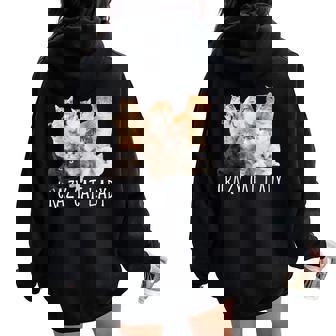 Crazy Cat Lady Gatti Carino Animal Party Felpa con cappuccio oversize da donna con stampa posteriore - Novitaregali