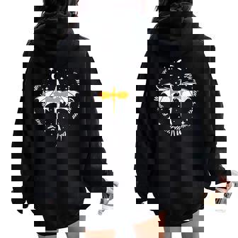 Cuarta Ala Basgiath Fantasía Libro Romántico Dragones Yarros Cuello Women Oversized Hoodie Back Print - Regaloses