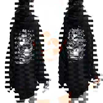 Cute Cottagecore Floral Fox Aesthetic Girls Graphic Women Oversized Hoodie Back Print - Thegiftio UK