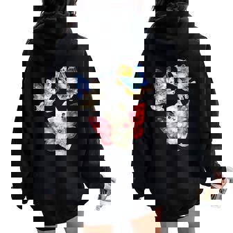 Cute Fairy Cute Cats Kitten Fly A Butterfly Cat Kitten Women Oversized Hoodie Back Print | Seseable CA