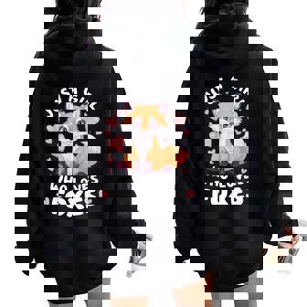 Cute Fox Just A Girl Who Loves Foxes Women Oversized Hoodie Back Print | Mazezy