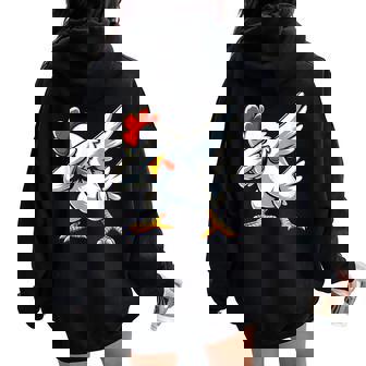 Dabbing Chicken Lover Dab Women Oversized Hoodie Back Print - Thegiftio