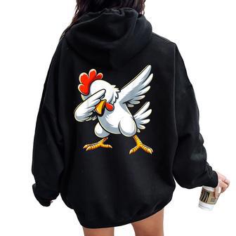 Dabbing Chicken Lover Dab Women Oversized Hoodie Back Print - Thegiftio UK