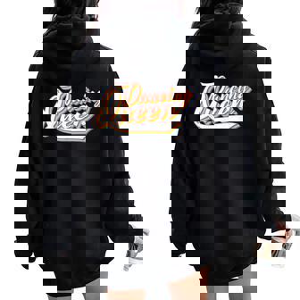 Dancing Queen 70S Disco Retro Script Women Oversized Hoodie Back Print - Thegiftio