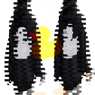 De Pato De Goma Linda Camisa De Pato Women Oversized Hoodie Back Print - Regaloses