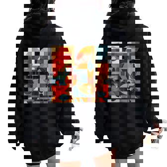 Moderno Astratto Di Arte Boho Astratto Geometrico Felpa con cappuccio oversize da donna con stampa posteriore - Novitaregali