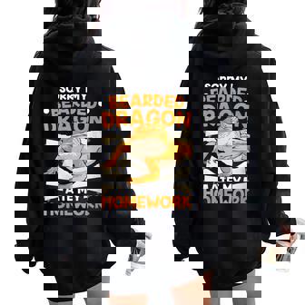 Désolé Mon Dragon Barbu A Mangé Mon Propriétaire D'animal Sweat à capuche oversize pour femme avec imprimé dans le dos - Cadeauxyz