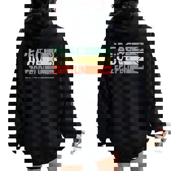 Dirigible Zepelin Love Peace Airship Blimp Zeppelin Women Oversized Hoodie Back Print - Thegiftio UK