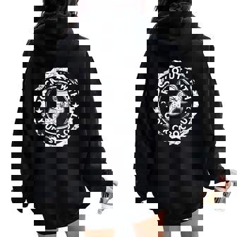 Distressed Retro Rock Out With Your Croc Out Nurse Women Oversized Hoodie Back Print | Seseable CA