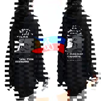 Divertida Esposa Filipina Diciendo Casado Con Filipina Para Hombres Women Oversized Hoodie Back Print - Regaloses