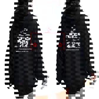 Dogs 2024 Because Humans Suck Political Humor Graphic Women Oversized Hoodie Back Print - Monsterry