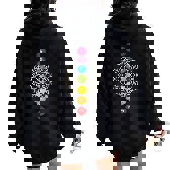 Donna Mandala Dei 7 Chakra I Sette Chakra Goa Yoga Con Collo A Felpa con cappuccio oversize da donna con stampa posteriore - Novitaregali
