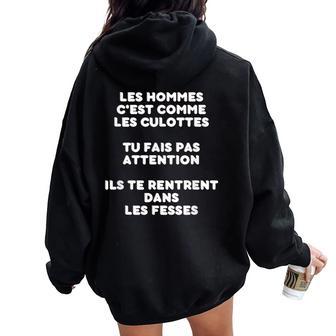 Drague Fille Meuf Humour Sarcastique Adulte Citation Homme Women Oversized Hoodie Back Print - Cadeauxyz