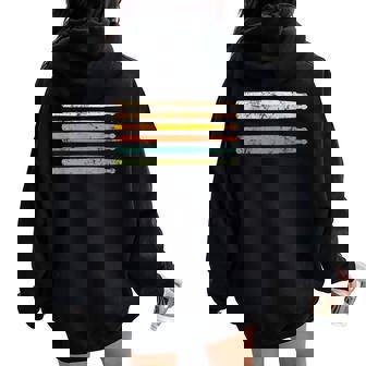 Drum Sticks Drummer For Drumsticks Distressed Women Oversized Hoodie Back Print - Thegiftio UK