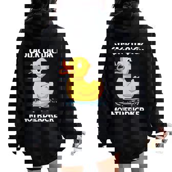 Duck Lover Youth Quack Ducky Duckie Rubber Ducks Meme Women Oversized Hoodie Back Print - Thegiftio UK