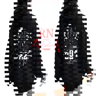 Earned It 2024 For Nurse Graduation Or Rn Lpn Class Of 2024 Women Oversized Hoodie Back Print - Thegiftio UK