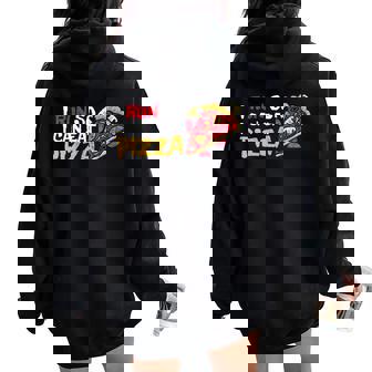 Eat Pizza Running Cool Italian Fast Food Women Oversized Hoodie Back Print - Monsterry