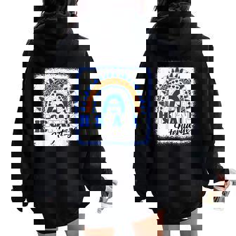 El Salvador Hispanic Heritage Month Salvadoran Flag Rainbow Women Oversized Hoodie Back Print - Seseable