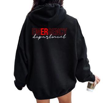 Emergency Room Er Rn Nurse Department Healthcare Nursing Women Oversized Hoodie Back Print - Thegiftio UK