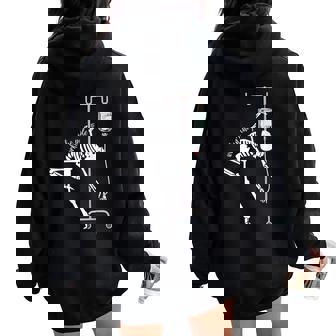 Emergency Room Nurse Rn Icu Skeleton Nurse Women Oversized Hoodie Back Print | Seseable CA