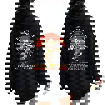 Équipe De Course Paresseux Cadeau Drôleintage Rétro Sweat à capuche oversize pour femme avec imprimé dans le dos - Cadeauxyz