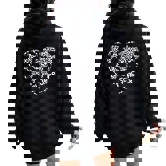 Esl Teacher Esol Student Cute Heart Shape English Teacher Women Oversized Hoodie Back Print - Thegiftio UK