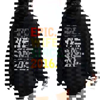Esposa Épica Desde 2016 Su Sexto Aniversario De Boda Women Oversized Hoodie Back Print - Regaloses